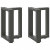 VidaXL Picioare pentru măsuță de cafea &icirc;n formă de T, 2 buc., antracit, 28x25x(42-43) cm, oțel