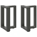 VidaXL Picioare pentru măsuță de cafea &icirc;n formă de T, 2 buc., antracit, 28x25x(42-43) cm, oțel