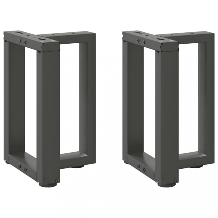 vidaXL Picioare pentru măsuță de cafea &icirc;n formă de T, 2 buc., antracit, 28x25x(42-43) cm, oțel
