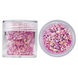 Hexagoane &icirc;n pulbere de sclipici, 1mm - violet-roz, 10g, INGINAILS