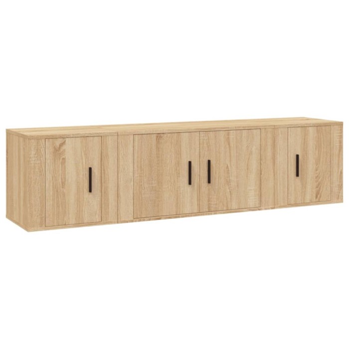 Set dulap TV, 3 piese, stejar sonoma, lemn prelucrat