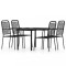 Set de servit masa pentru gradina, 5 piese, negru