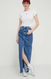 Tommy Jeans fustă din denim maxi, drept, DW0DW17673