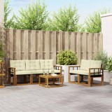 vidaXL Set de canapele de exterior cu pernă 6 pcs Natural și Crem 3368405