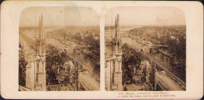 ST18N Paris Cath&amp;eacute;drale Notre-Dame vers le pont d&amp;rsquo;Austerlitz stereoscopic photo foto