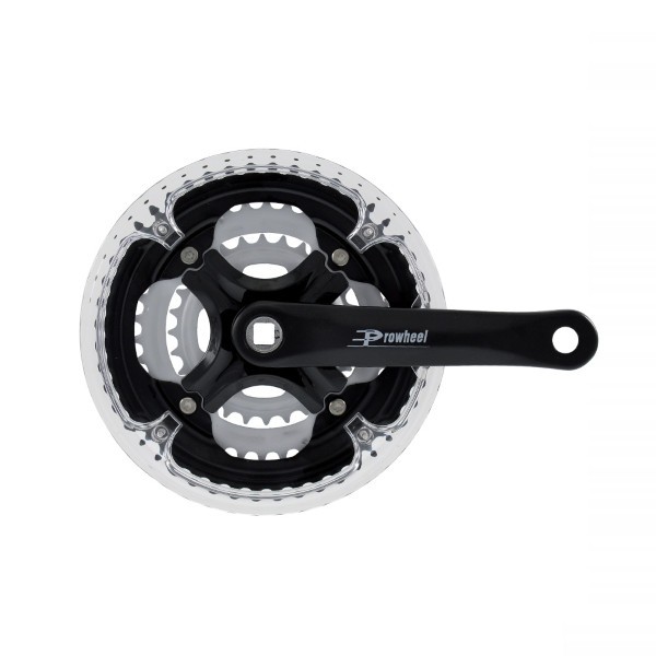 Pedalier Prowheel, 28/38/48T, ax patrat, aluminiu, 170mm, culoare negru Cod:45215ANPKRM