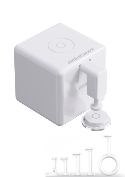 Declansator Mecanic Pentru Intrerupator Smart Home, Accesorii Incluse, FingerBot04, Alb, App control, Buton Inteligent