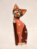 Pisica lemn suport carti capat de rand, 30 cm inaltime, decor
