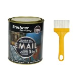 Vopsea email anticoroziva 3 in 1 Breckner Germany, Maro Ciocolatiu Mat, 750g, pentru Metal, Direct pe Rugina, Baza Apa