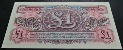 BANCNOTA MILITARA 1 POUND - MAREA BRITANIE, anul 1948 * cod 380 - seria 2 = UNC foto