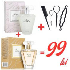 Set 2 parfumuri, compus din Rare Pearls Rare Gold + set 4 accesorii par , oferta speciala 99 lei