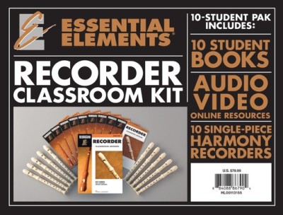 Essential Elements for Recorder Classroom Kit: Includes 1 Student Book with Play-Along CD, 9 Student Books, and 10 Recorders foto