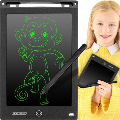 Tableta LED pentru scris si desenat, 8.5 inch, rescriptibila, buton stergere automata, negru foto