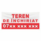 Banner Teren de Inchiriat Personalizat, cu Capse, Poliplan, Imprimare Latex, Rezistent, Interior/Exterior