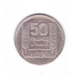 Moneda Algeria 50 francs/franci 1949, stare buna, curata, Africa, Cupru-Nichel