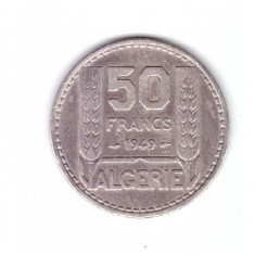 Moneda Algeria 50 francs/franci 1949, stare buna, curata