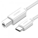 Cablu Imprimanta UGREEN US241, USB-C - USB-B, 1.5m, Alb