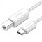 Cablu Imprimanta UGREEN US241, USB-C - USB-B, 1.5m, Alb