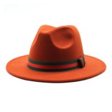 Palarie Fedora unisex Ribbon portocalie
