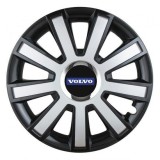 Cumpara ieftin Set 4 capace roti Silver/black cu inel cromat pentru gama auto Volvo