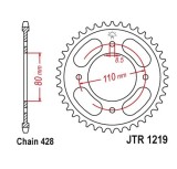 Pinion spate 16 dinti pas lant 428 &ndash; Honda CBF 125 M (09-16) 4T AC 125cc