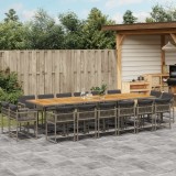 vidaXL Set mobilier de grădină cu perne, 17 piese, gri, poliratan 3211610
