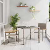 VidaXL Set de masă pentru grădină 3 pcs Gri Maro 90 x 90 x 75 cm