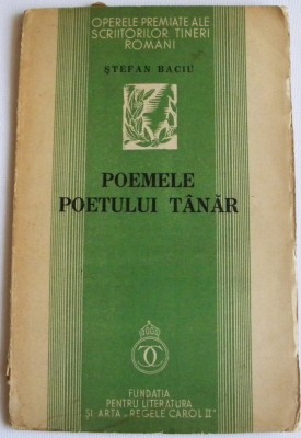 Stefan Baciu - Poemele poetului tanar, debut poezii princeps 1935, suprarealism foto