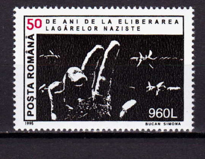 RO 1995 LP 1371 &amp;quot;50 ani de la eliberarea lagarelor naziste &amp;quot;,serie ,MNH foto