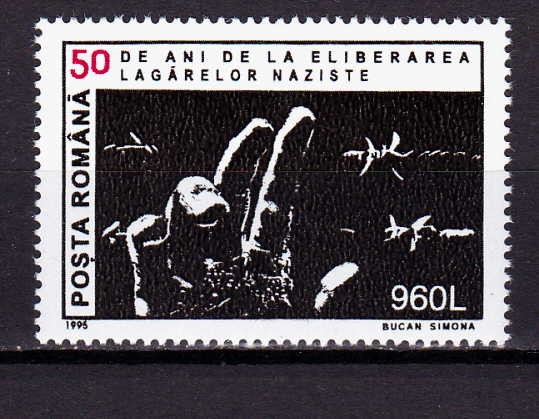 RO 1995 LP 1371 &quot;50 ani de la eliberarea lagarelor naziste &quot;,serie ,MNH