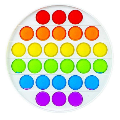 POP IT jucarie antistres, 28 bule multicolor, forma cerc, 3 ani+, 13x13 cm foto