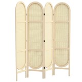 HOMCOM Paravan interior din lemn, 4 panouri, 170 x 160 cm, pliabil si portabil, model impletit manual, lemn natural | Aosom Romania