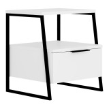 Cumpara ieftin Noptiera Johana, Pako World, Negru-Alb, 45x40x50 cm