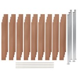 Set de gard, 4 pătrate, maro, 699 x 187 cm, WPC