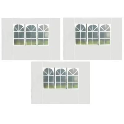Set 3 pereti universali din polietilena, de pavilion cu fereastra, 295x195 cm - Alb foto
