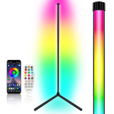 Lampa ambientala profesionala, inaltime maxima 153 cm, App control si telecomanda, suport metalic rezistent foto
