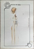 Tehnică mixtă pe carton subțire, Casa de Modă M.I.U., 30 x 21 cm, design Tamara AVADANEI modă rom&acirc;nească, schiță 2 vestimentară