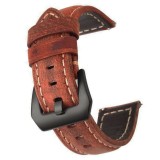 Curea piele naturala, compatibila Huawei Watch GT 2 46mm, telescoape QR, Maro Aprins