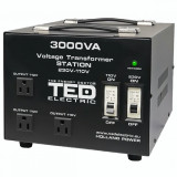 Transformator 230-220V la 110-115V 3000VA/2400W cu carcasa TED000248 SafetyGuard Surveillance
