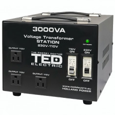 Transformator 230-220V la 110-115V 3000VA/2400W cu carcasa TED000248 SafetyGuard Surveillance foto