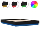 Cumpara ieftin Cadru de pat cu LED fara saltea Negru 150x200 cm
