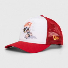 New Era sapca culoarea rosu, cu imprimeu, MULTI CHARACTER