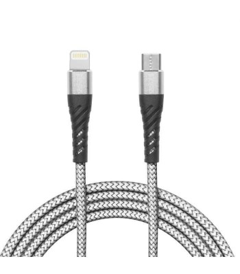 Cablu de date Apple iPhone lightning - USB Type C 2m 2A gri panzat foto