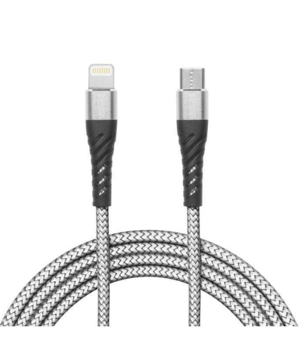 Cablu de date Apple iPhone lightning - USB Type C 2m 2A gri panzat