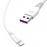 Cablu Date si Incarcare USB la USB Type-C Dudao L2T, 5A, 1 m, Alb
