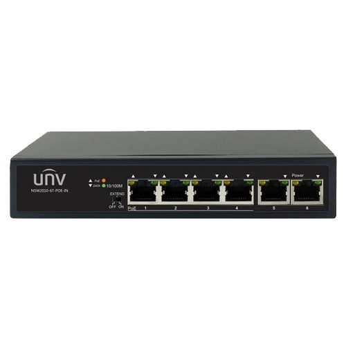 Switch 4 porturi PoE+, 2 porturi uplink RJ45 - UNV NSW2010-6T-POE-IN SafetyGuard Surveillance