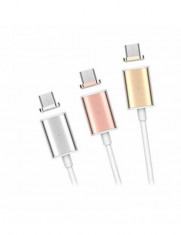 Cablu magnetic USB la alegere Tip C, Micro USB, Lightning (Iphone), pentru incarcare si transfer date foto