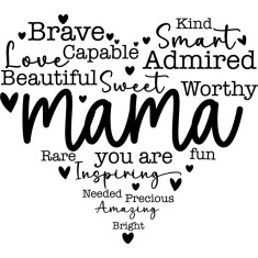 Sticker decorativ, Mama, Negru, 67 cm, 1255STK