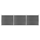 Cumpara ieftin Set panouri gard, 526x146 cm, negru, WPC