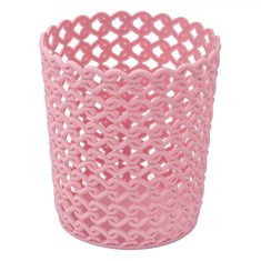 Suport Pixuri, Model Dantelat, Culoare Roz, Dimensiuni 10.5x10.5cm